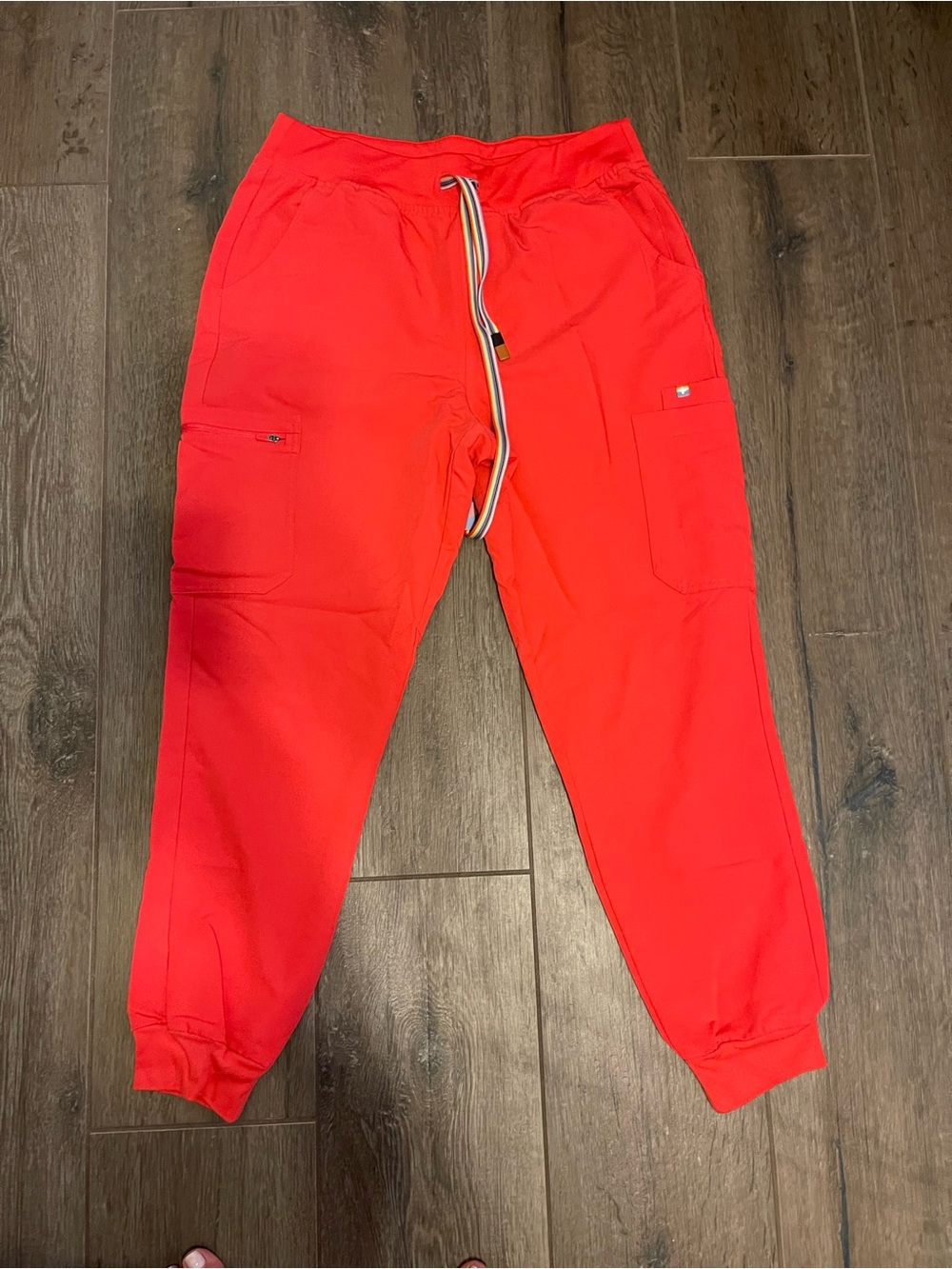 FIGS High Waisted Zamola Jogger Pants L Hibiscus Pride